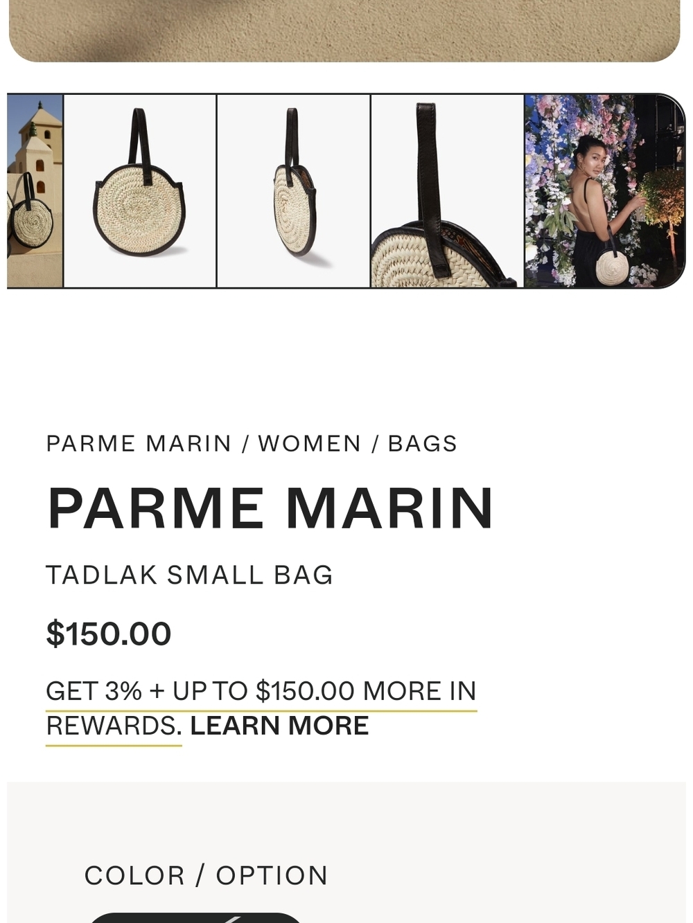 Reformation Parme Marin Tadlak Small Straw Bag with Black Trim NWT - Picture 2 of 6